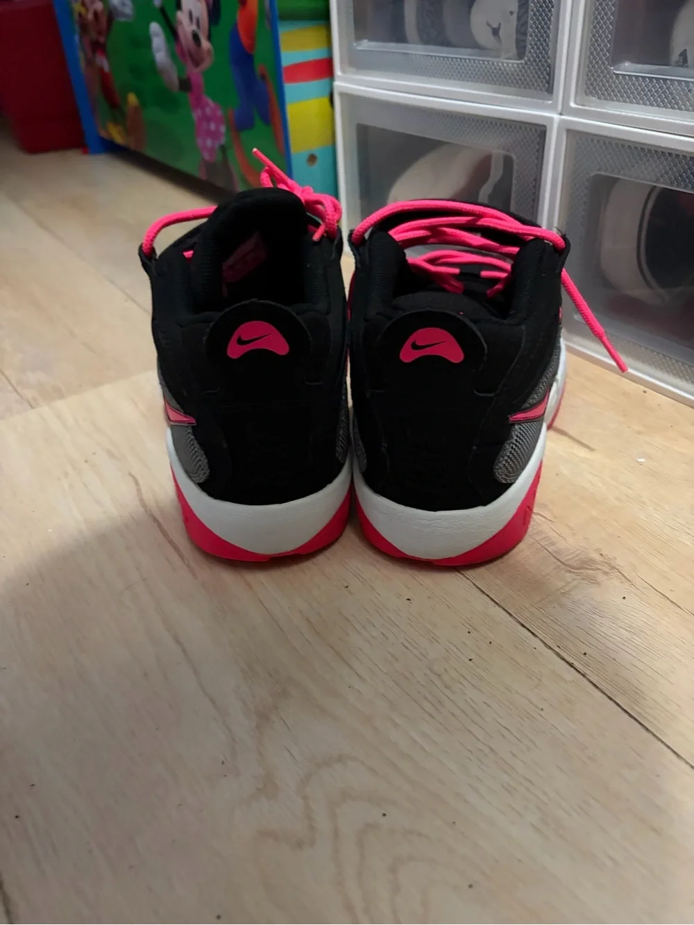Nike Black Sneakers with Pink Accents